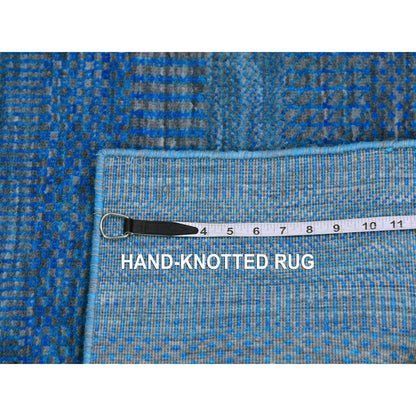 Modern and Contemporary Wool Hand Knotted Rug Blue No Border 2.1X3.1 -O079636