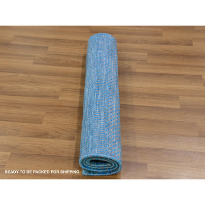 Modern and Contemporary Wool Hand Knotted Rug Blue No Border 2.1X3.1 -O079636