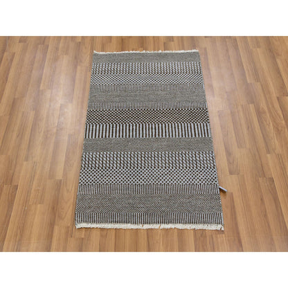 Modern and Contemporary Wool Hand Knotted Rug Grey No Border 2.2X3.3 -O079638