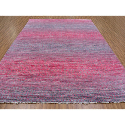 Modern and Contemporary Wool Hand Knotted Rug Red No Border 9.4X12.2 -O079645