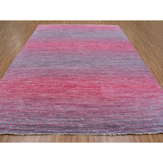 Modern and Contemporary Wool Hand Knotted Rug Red No Border 9.4X12.2 -O079645