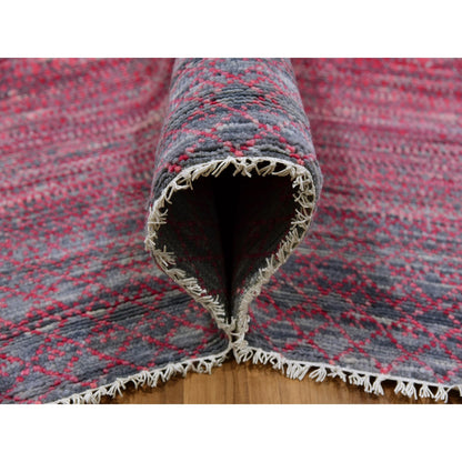 Modern and Contemporary Wool Hand Knotted Rug Red No Border 9.4X12.2 -O079645