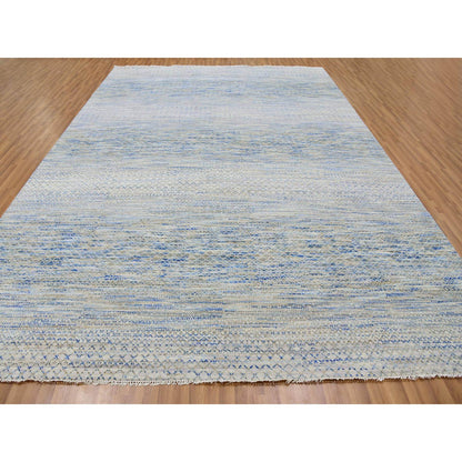 Modern and Contemporary Wool Hand Knotted Rug Grey No Border 10.0X14.1 -O079647