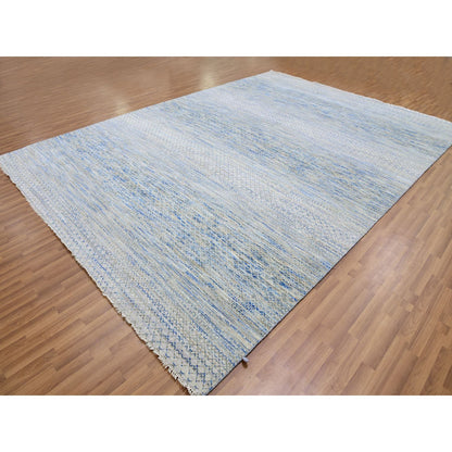 Modern and Contemporary Wool Hand Knotted Rug Grey No Border 10.0X14.1 -O079647