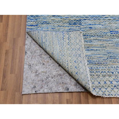 Modern and Contemporary Wool Hand Knotted Rug Grey No Border 10.0X14.1 -O079647