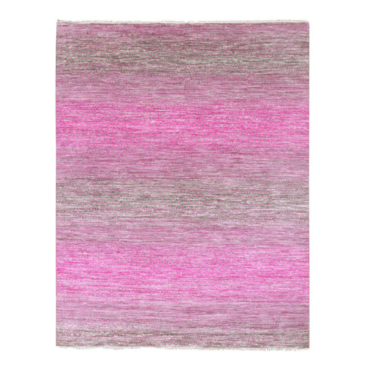 Modern and Contemporary Wool Hand Knotted Rug Pink No Border 7.10X10.1 -O079650