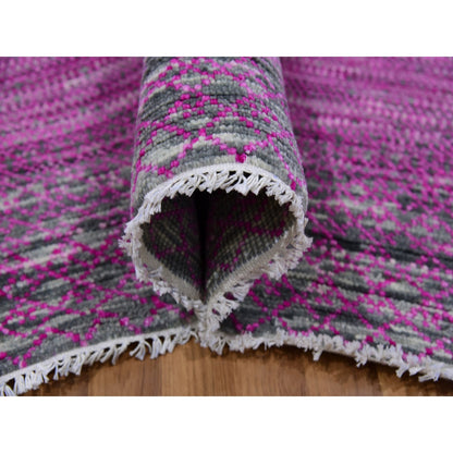 Modern and Contemporary Wool Hand Knotted Rug Pink No Border 7.10X10.1 -O079650
