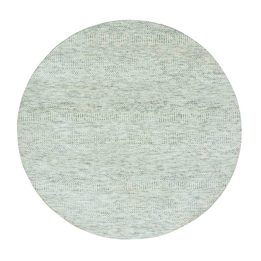 Modern and Contemporary Wool Hand Knotted Rug Grey No Border 6.0X6.0 -O079654