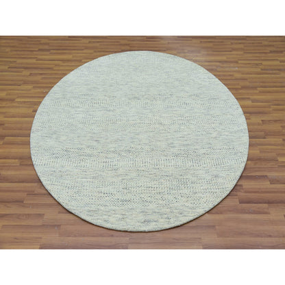 Modern and Contemporary Wool Hand Knotted Rug Grey No Border 6.0X6.0 -O079654