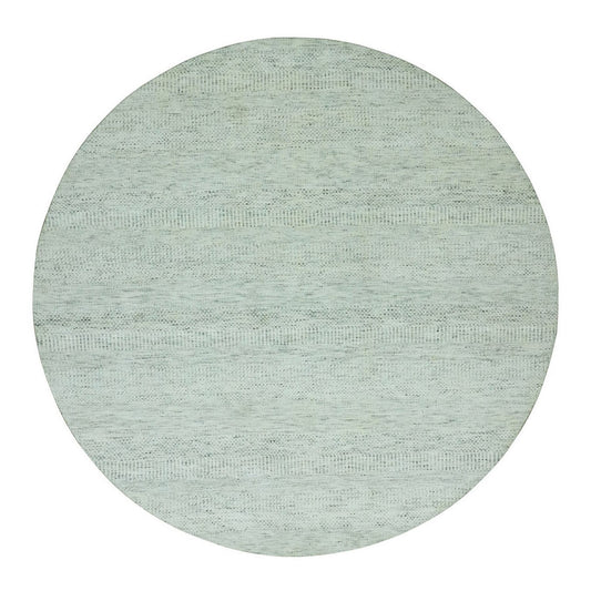 Modern and Contemporary Wool Hand Knotted Rug Grey No Border 8.0X8.0 -O079655