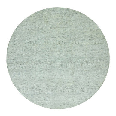 Modern and Contemporary Wool Hand Knotted Rug Grey No Border 8.0X8.0 -O079655