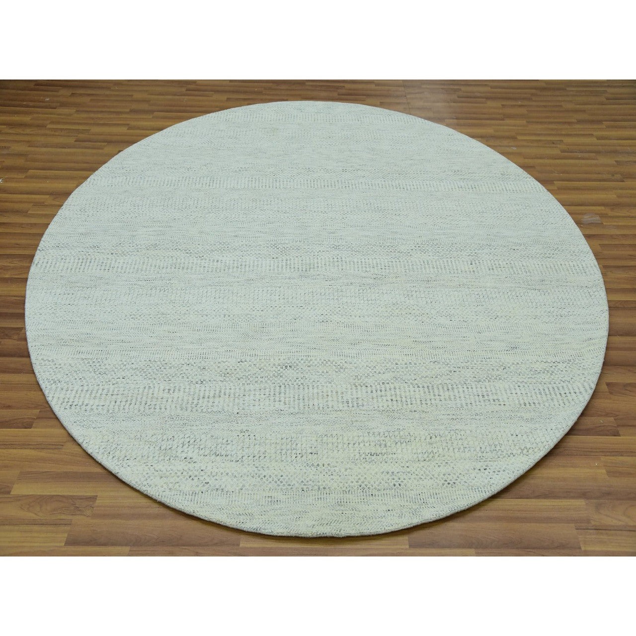 Modern and Contemporary Wool Hand Knotted Rug Grey No Border 8.0X8.0 -O079655