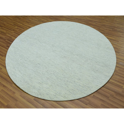 Modern and Contemporary Wool Hand Knotted Rug Grey No Border 8.0X8.0 -O079655