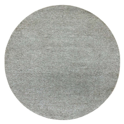 Modern and Contemporary Wool Hand Knotted Rug Grey No Border 6.0X6.0 -O079657