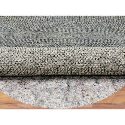 Modern and Contemporary Wool Hand Knotted Rug Grey No Border 6.0X6.0 -O079657