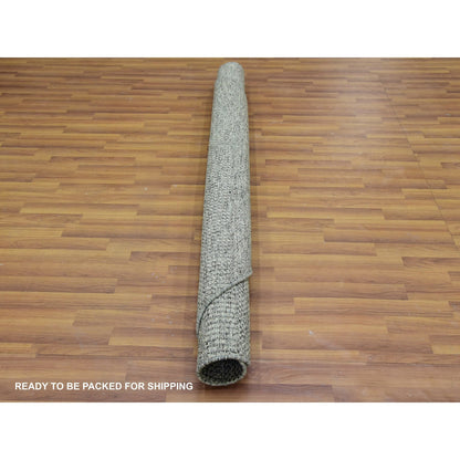 Modern and Contemporary Wool Hand Knotted Rug Grey No Border 6.0X6.0 -O079657