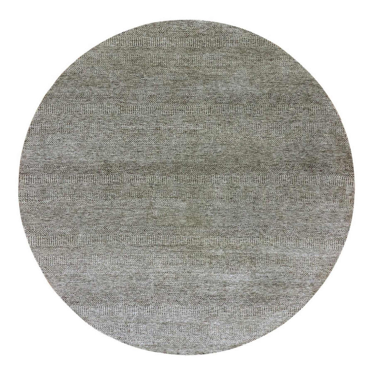 Gray 10'0" x 10'0" Modern and Contemporary Hand knotted Wool Rug - Sku: O079659