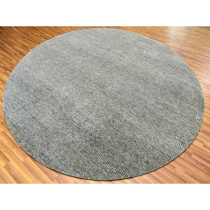 Modern and Contemporary Wool Hand Knotted Rug Grey No Border 10.0X10.0 -O079659