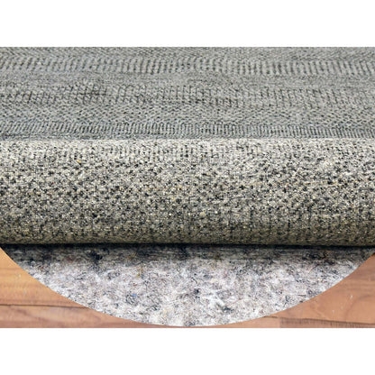 Modern and Contemporary Wool Hand Knotted Rug Grey No Border 10.0X10.0 -O079659