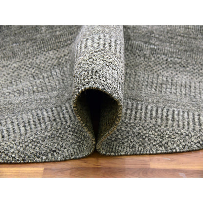 Modern and Contemporary Wool Hand Knotted Rug Grey No Border 10.0X10.0 -O079659