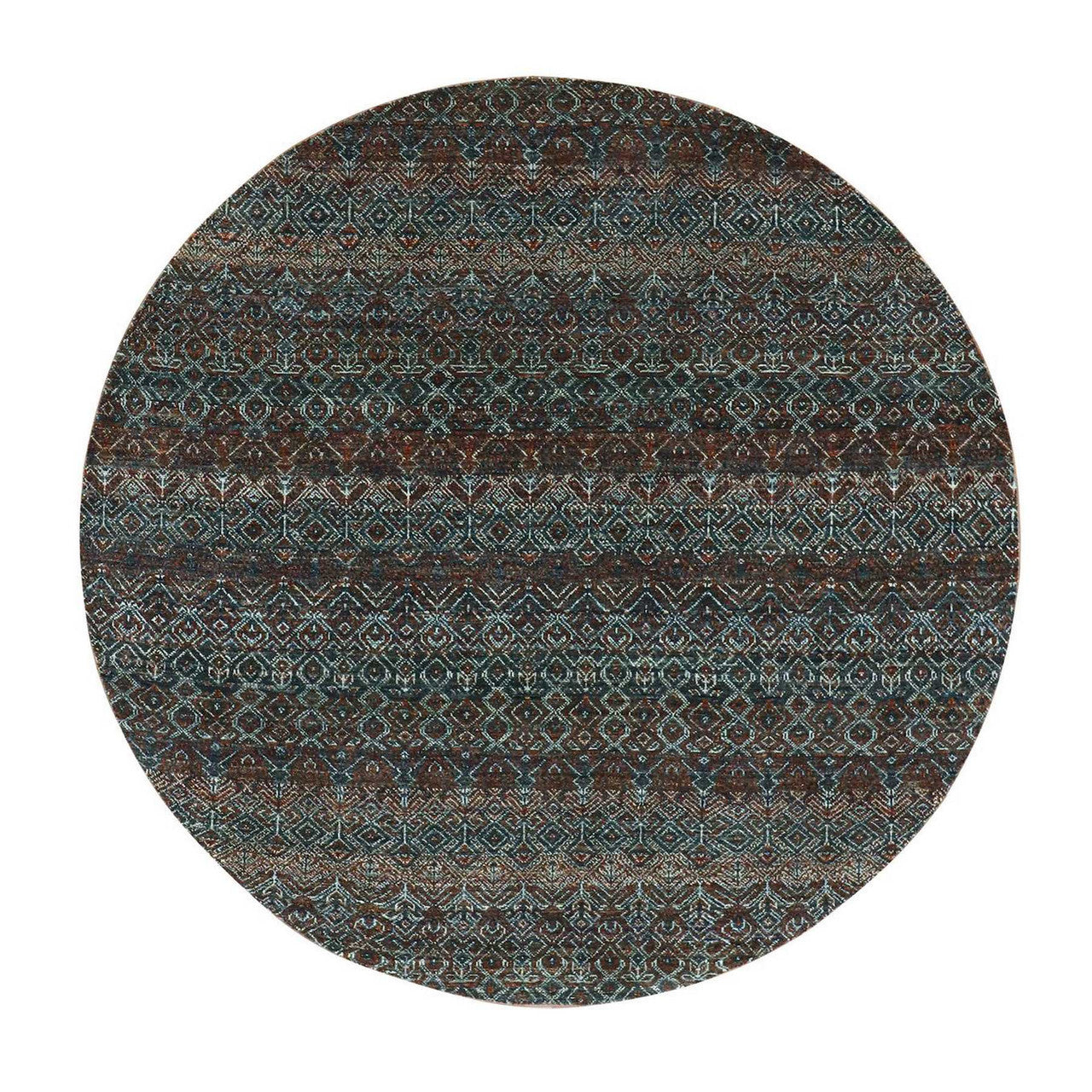 Brown 5'11" x 6'0" Modern and Contemporary Hand knotted Wool Rug - Sku: O079660