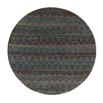 Modern and Contemporary Wool Hand Knotted Rug Brown No Border 5.11X6.0 -O079660