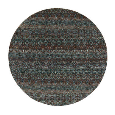 Modern and Contemporary Wool Hand Knotted Rug Brown No Border 5.11X6.0 -O079660