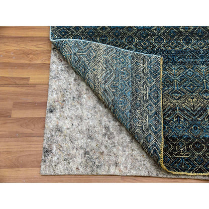 Modern and Contemporary Wool Hand Knotted Rug Blue No Border 2.8X6.0 -O079662