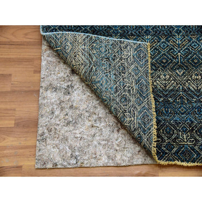 Modern and Contemporary Wool Hand Knotted Rug Blue No Border 2.8X6.0 -O079663