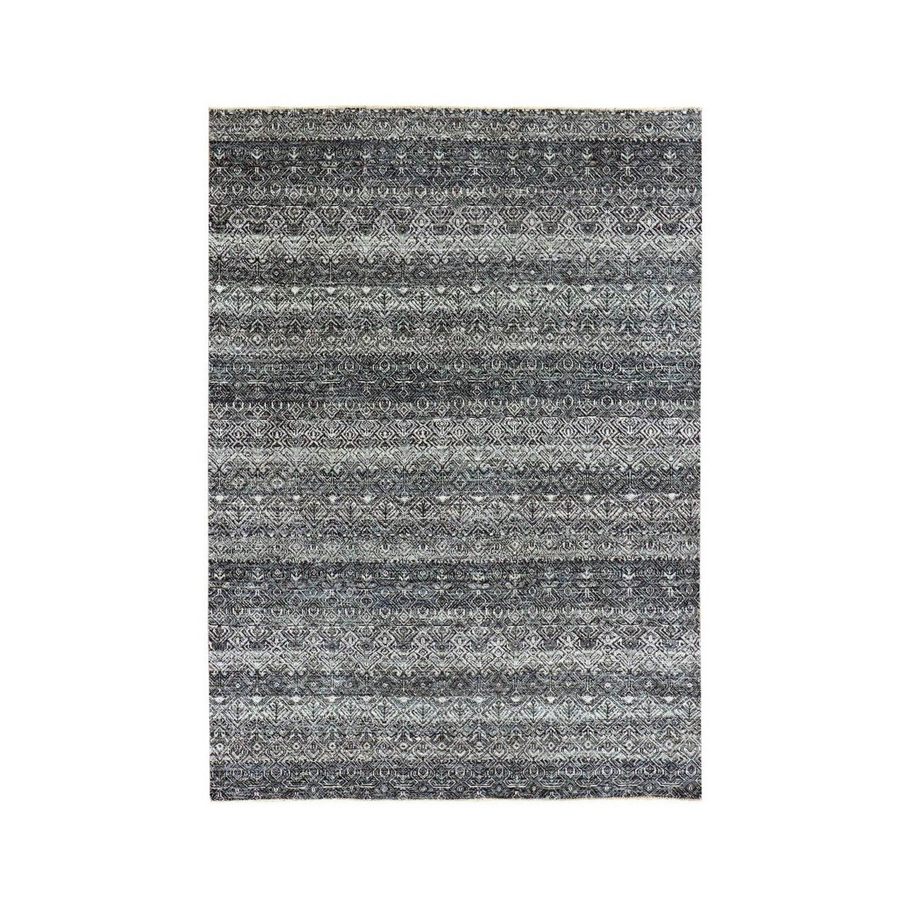 Gray 5'0" x 7'1" Modern and Contemporary Hand knotted Wool Rug - Sku: O079664