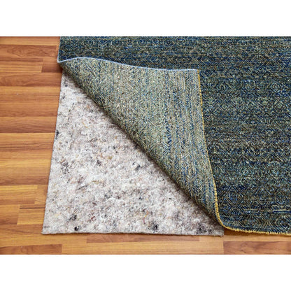 Modern and Contemporary Wool Hand Knotted Rug Green No Border 8.1X10.1 -O079665