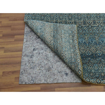 Modern and Contemporary Wool Hand Knotted Rug Blue No Border 9.1X12.0 -O079678
