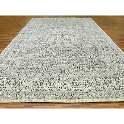 Mamluk Wool Hand Knotted Rug Ivory Ivory 12.0X17.10 -O079680