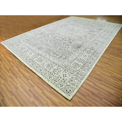 Mamluk Wool Hand Knotted Rug Ivory Ivory 12.0X17.10 -O079680