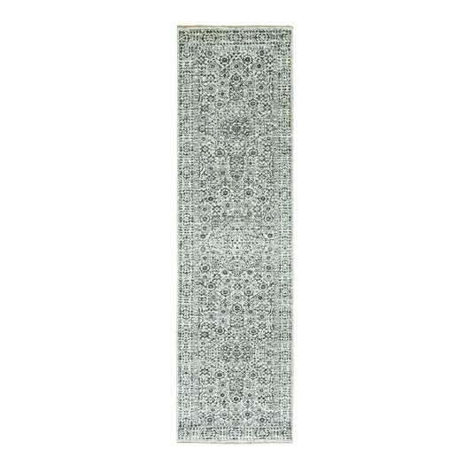 Mamluk Wool Hand Knotted Rug Ivory Ivory 2.8X10.0 -O079683