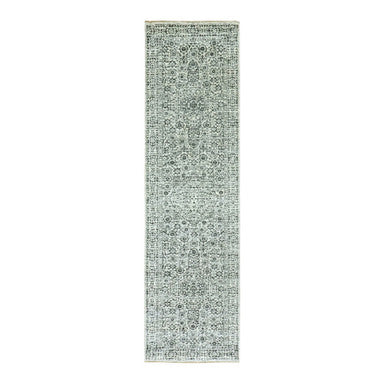 Mamluk Wool Hand Knotted Rug Ivory Ivory 2.8X10.0 -O079683