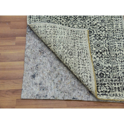 Mamluk Wool Hand Knotted Rug Ivory Ivory 2.8X10.0 -O079683