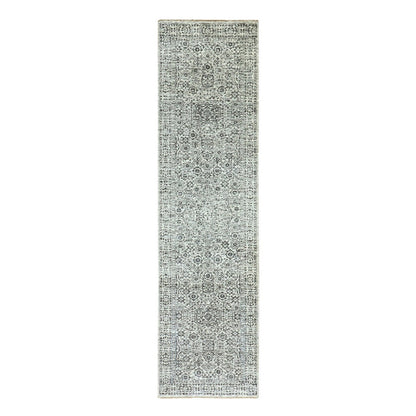 Mamluk Wool Hand Knotted Rug Ivory Ivory 2.8X10.0 -O079684