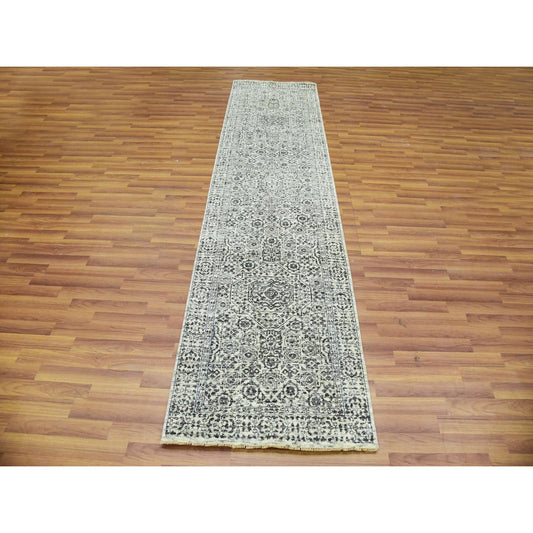 Mamluk Wool Hand Knotted Rug Ivory Ivory 2.8X10.0 -O079684