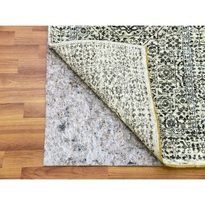 Mamluk Wool Hand Knotted Rug Ivory Ivory 2.8X10.0 -O079684