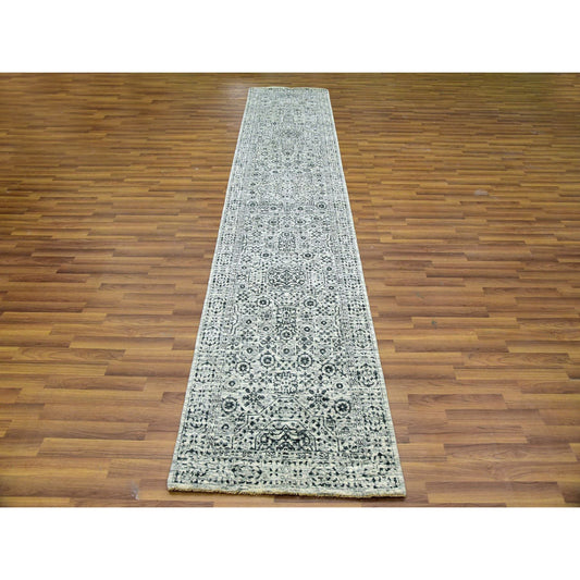 Mamluk Wool Hand Knotted Rug Ivory Ivory 2.7X12.0 -O079687
