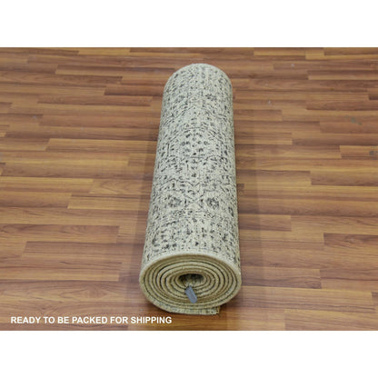 Mamluk Wool Hand Knotted Rug Ivory Ivory 2.7X14.1 -O079688