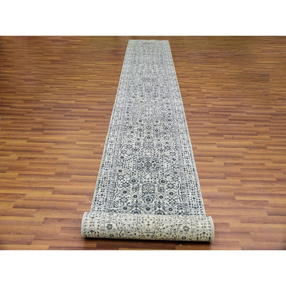 Mamluk Wool Hand Knotted Rug Ivory Ivory 2.10X18.0 -O079689