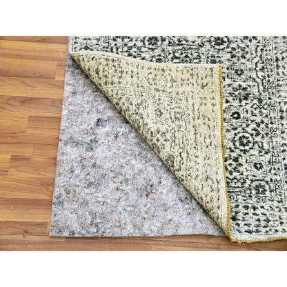 Mamluk Wool Hand Knotted Rug Ivory Ivory 2.10X21.10 -O079690