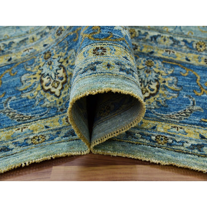 Oushak And Peshawar Wool Hand Knotted Rug Blue Blue 9.0X12.3 -O079691