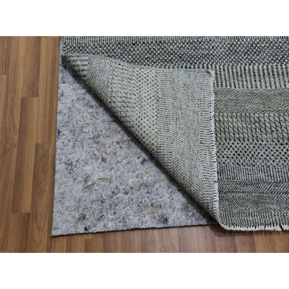 Modern and Contemporary Wool Hand Knotted Rug Grey No Border 13.11X18.1 -O079692