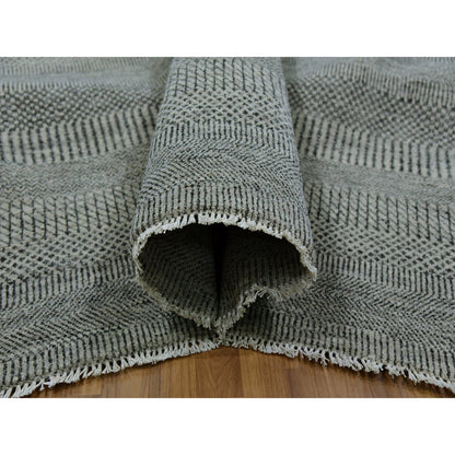 Modern and Contemporary Wool Hand Knotted Rug Grey No Border 13.11X18.1 -O079692