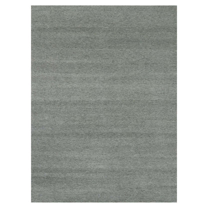 Modern and Contemporary Wool Hand Knotted Rug Grey No Border 9.0X11.10 -O079693