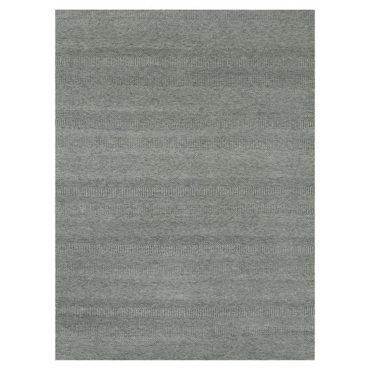 Modern and Contemporary Wool Hand Knotted Rug Grey No Border 9.0X11.10 -O079693