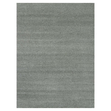 Modern and Contemporary Wool Hand Knotted Rug Grey No Border 9.0X11.10 -O079693